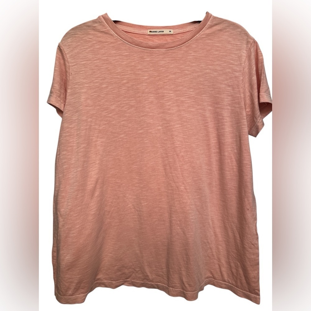 Marine Layer Light Pink Women's Short Sleeve Tee Medium